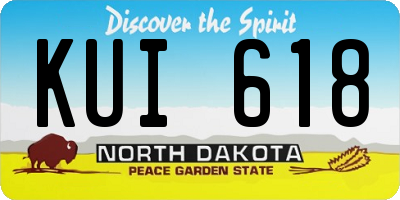 ND license plate KUI618