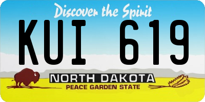 ND license plate KUI619