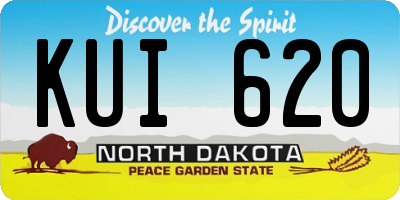 ND license plate KUI620