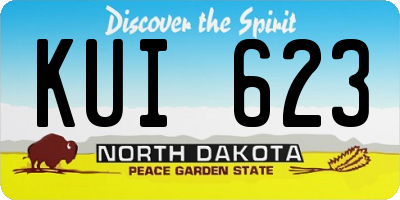 ND license plate KUI623