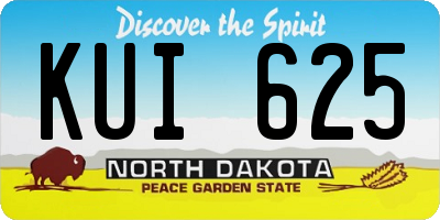 ND license plate KUI625