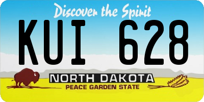 ND license plate KUI628