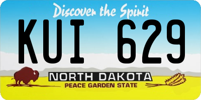 ND license plate KUI629