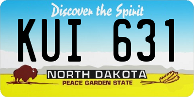 ND license plate KUI631