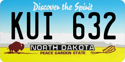 ND license plate KUI632