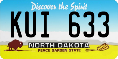 ND license plate KUI633