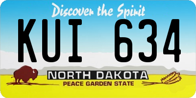 ND license plate KUI634