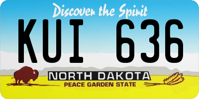 ND license plate KUI636