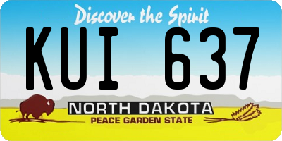 ND license plate KUI637