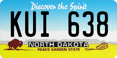 ND license plate KUI638