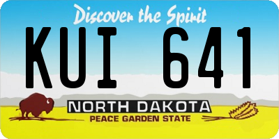 ND license plate KUI641