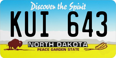 ND license plate KUI643