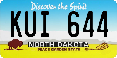 ND license plate KUI644