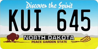 ND license plate KUI645