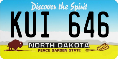 ND license plate KUI646