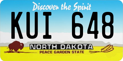 ND license plate KUI648