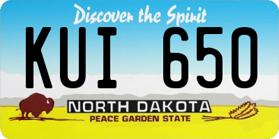 ND license plate KUI650