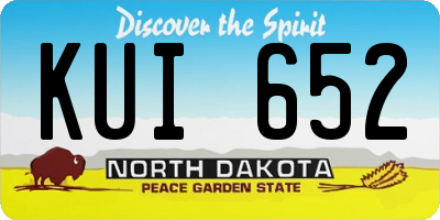 ND license plate KUI652