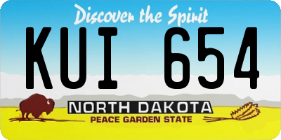 ND license plate KUI654