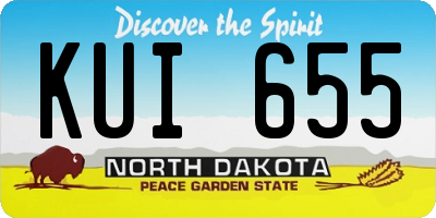 ND license plate KUI655