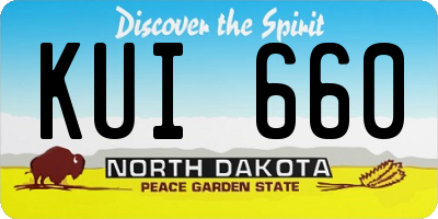 ND license plate KUI660
