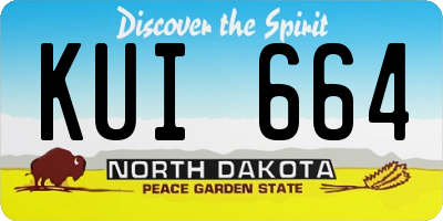 ND license plate KUI664