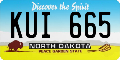 ND license plate KUI665