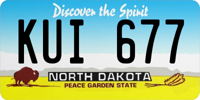 ND license plate KUI677