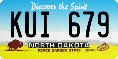 ND license plate KUI679