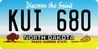 ND license plate KUI680