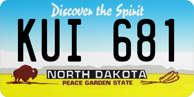 ND license plate KUI681