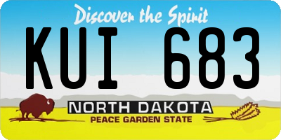 ND license plate KUI683