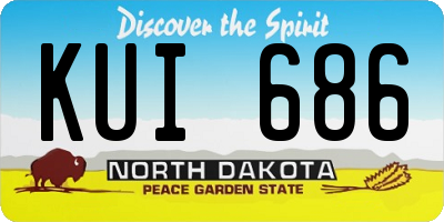 ND license plate KUI686