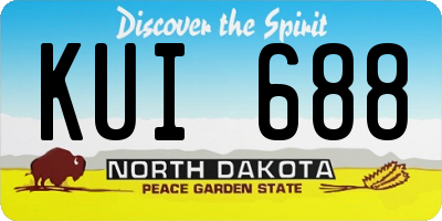 ND license plate KUI688