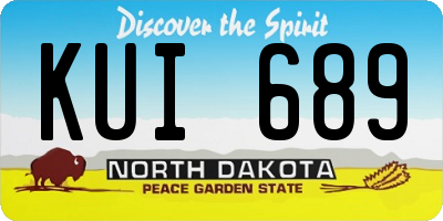 ND license plate KUI689