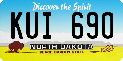 ND license plate KUI690