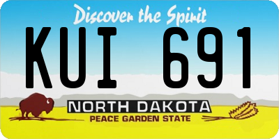 ND license plate KUI691