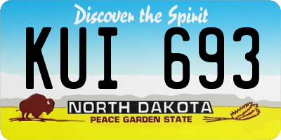 ND license plate KUI693