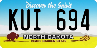 ND license plate KUI694