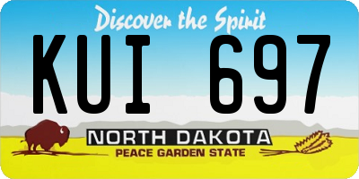 ND license plate KUI697