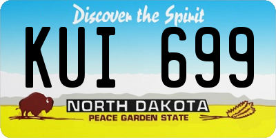 ND license plate KUI699