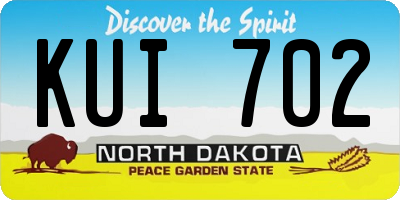 ND license plate KUI702