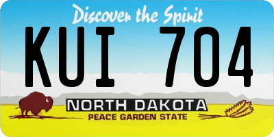 ND license plate KUI704