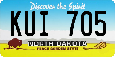 ND license plate KUI705