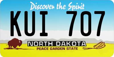 ND license plate KUI707
