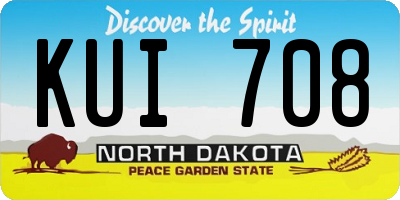 ND license plate KUI708