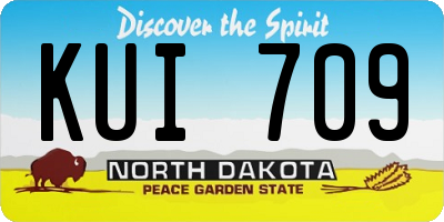 ND license plate KUI709