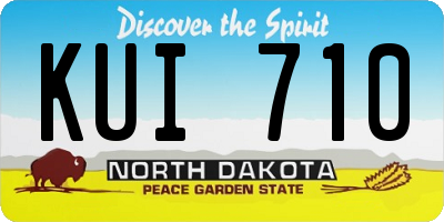 ND license plate KUI710