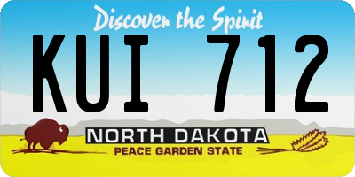 ND license plate KUI712