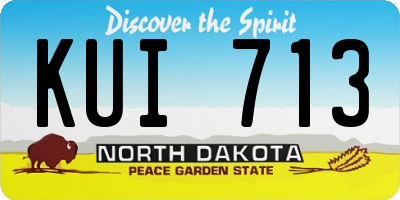 ND license plate KUI713